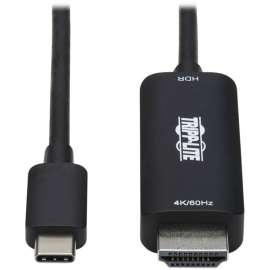 Tripp Lite USB C to HDMI Adapter Cable 4K 60Hz HDR M/M DP 1.2 Alt Mode 6ft, 6 ft HDMI/USB-C A/V Cable for Audio/Video Device, Monitor, Projector, TV, Notebook, Tablet, Smartphone, MacBook Pro, HDTV, PC, Gaming Computer, First End: 1 x Type C Male USB, Sec