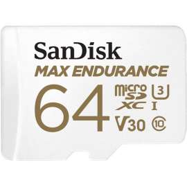 SanDisk MAX ENDURANCE 64 GB Class 10/UHS-I (U3) microSDHC, 1 Pack, 100 MB/s Read, 40 MB/s Write, 5 Year Warranty