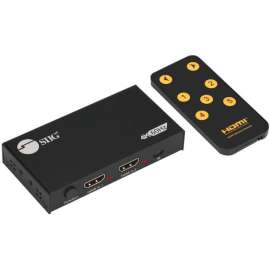 SIIG 2 Port HDMI 2.0 4K HDR Splitter / Switcher with IR Remote, EDID Management & Firmware Update