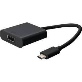 AddOn 20cm (8in) USB 3.1 Type (C) Male to HDMI Female Black Adapter Cable, 1 Pack, 1 x USB 3.1 Type C, Male, 1 x HDMI Digital Audio/Video