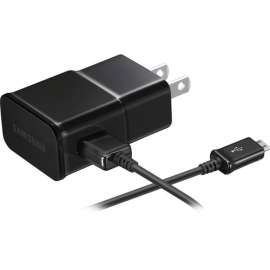 4XEM Samsung Charger and Cable Combo (Black), 1 Pack, 120 V AC, 230 V AC Input, 5 V DC/2 A Output, Black