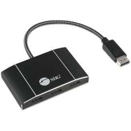 Siig 8K 1x3 DisplayPort 1.4 to DisplayPort MST Hub Splitter, Plug-n-play, Total Bandwidth 32.4Gbps (Max)