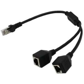 4XEM 2-to-1 RJ45 Splitter Cable Adapter, F/M- CAT5E, Network (RJ-45), PVC