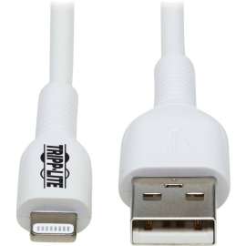 Tripp Lite Safe-IT USB-A to Lightning Sync/Charge Antibacterial Cable (M/M), MFi Certified, White, 3 m (9.8 ft.), 9.84 ft Lightning/USB Data Transfer Cable for iPhone, iPad, iPod, Computer, Wall Charger, Car Charger, Notebook, External Hard Drive, First E