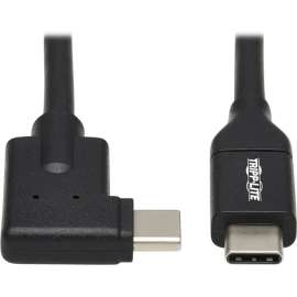 Tripp Lite USB C Cable USB 3.2 Gen 1 60W PD Charging Right-Angle M/M 1M, 3.28 ft Thunderbolt 3 Data Transfer Cable for Smartphone, Computer, Charger, Power Bank, MacBook Pro, Chromebook, Notebook, Docking Station, Wall Charger, External Hard Drive, PC, ..