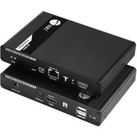 SIIG HDMI 2.0 KVM Over Cat6 Extender with Loopout & S/PDIF - Extend HDMI distance up to 230ft (70m) - support 4K60Hz Ultra HD display with nearly zero latency - HDMI KVM Extender - HDMI 18Gbps bandwidth - local HDMI output- KVM Keyboard & Mouse exte