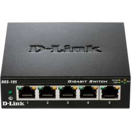 D-Link DGS-105 Ethernet Switch - 5 Ports - 2 Layer Supported - 3.10 W Power Consumption - Twisted Pair - Desktop - 3 Year Limited Warranty