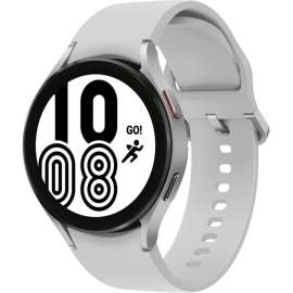 Samsung Galaxy Watch4, 44mm, Silver, Bluetooth, Accelerometer, Gyro Sensor, Barometer, Ambient Light Sensor, Digital Compass, Optical Heart Rate Sensor, Electrical Heart Sensor, Text Messaging, Music Player, Heart Rate, Calories Burned, 16 GB