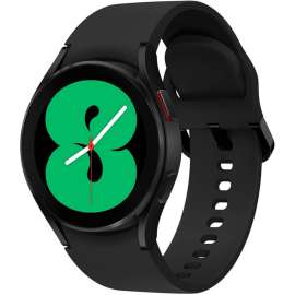 Samsung Galaxy Watch4, 40mm, Black, Bluetooth, Accelerometer, Gyro Sensor, Barometer, Ambient Light Sensor, Digital Compass, Optical Heart Rate Sensor, Electrical Heart Sensor, Text Messaging, Music Player, Heart Rate, Calories Burned, 16 GB