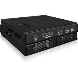 Cremax Icy Dock ToughArmor RAID MB902SPR-B DAS Storage System - 2 x HDD Supported - 0 x HDD Installed - 2 x SSD Supported - 0 x SSD Installed - Serial ATA/600 Controller - RAID Supported 1 - 2 x Total Bays - 2 x 2.5" Bay - Internal