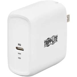 Tripp Lite Compact USB C Wall Charger, GaN Technology, 65W PD Charging, White, 65 W, 120 V AC, 230 V AC Input, 5 V/3.25 A, 9 V, 12 V, 15 V, 20 V Output