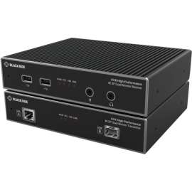 Black Box Corporatio Black Box KVXHP-400 KVM Extender - 2 Computer(s) - 2 Local User(s) - 13123.36 ft Range - 4K - 2 x Network (RJ-45) - 6 x USB - DisplayPort - 12 V DC Input Voltage - Rack-mountable - 1U - TAA Compliant