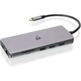 IOGEAR USB-C Triple HD Compact Dock w/ PD 3.0, for Notebook/Tablet/Workstation/Monitor, Memory Card Reader, microSD, SD, 100 W
