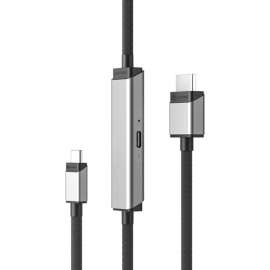 ALOGIC Ultra USB-C to HDMI with 100W PD Cable - Male to Male - 2m - 6.56 ft HDMI/USB-C A/V Cable for Notebook, Computer, Monitor, TV, Projector, MAC, Chromebook, iPad - First End: 1 x USB Type C - Male, 1 x USB Type C Power - Female - Second End: 1