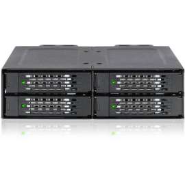 Cremax Icy Dock ToughArmor MB699VP-B V2 Drive Enclosure for 5.25" PCI Express NVMe, U.2, SFF-8612 OCuLink Host Interface Internal, Black, Hot Swappable Bays, 4 x SSD Supported