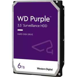 WD Purple WD63PURZ 6 TB Hard Drive, 3.5" Internal, SATA (SATA/600), Conventional Magnetic Recording (CMR) Method, Video Surveillance System Device Supported