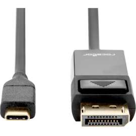 Rocstor Premium USB Type-C to DisplayPort Cable, 4K 60Hz, 3.28 ft (3ft) DisplayPort/USB-C A/V Cable for Audio/Video Device, Monitor, Workstation, Projector, MacBook, Chromebook, Notebook, Ultrabook, TV, Computer, First End: 1 x 24-pin USB 3.1 Type C, Male