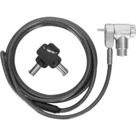 Targus DEFCON Ultimate Universal Keyed Single Head Lock, Retail - Silver - Galvanized Steel - 6.50 ft - For Monitor, Notebook, Docking Station