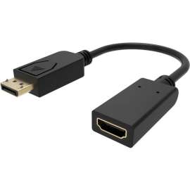 4XEM DisplayPort to HDMI Adapter 4K @ 30Hz, 5.35" DisplayPort/HDMI A/V Cable for Audio/Video Device, Monitor, TV, Projector, Graphics Card, First End: 1 x DisplayPort 1.2 Digital Audio/Video, Male, Second End: 1 x HDMI 1.4 Digital Audio/Video