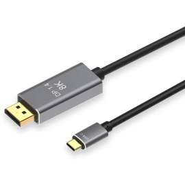 4XEM 8K/4K 1M USB-C to DisplayPort Cable, 3.28 ft DisplayPort/USB-C A/V Cable for Audio/Video Device, Display Screen, Chromebook, Mobile Phone, Gaming Console, Notebook, Home Theater System, First End: 1 x DisplayPort 1.4a Digital Audio/Video, Male, Secon