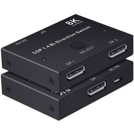 4XEM 8K/4K DisplayPort Bi-Directional Switch, 7680 x 4320, 8K, 2 x 1, Display, Home Theater System2 x DisplayPort In