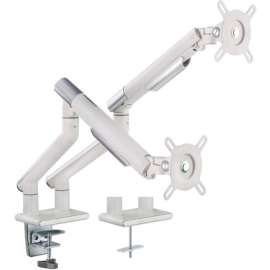 Amer Mounts HYDRA2A Desk Mount for Display Screen, Curved Screen Display, Monitor - Space Gray, Textured White - 2 Display(s) Supported - 17" to 32" Screen Support - 39.68 lb Load Capacity - 75 x 75, 100 x 100 - VESA Mount Compatible