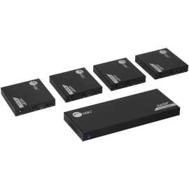 SIIG 1x4 HDMI Splitter Over Cat6 Extender with Loopout/IR/ARC & RS-232, HDMI 1 in 2 out & 4 Ext, 1x4 HDMI 4K60Hz Splitter, 4 port HDMI Splitter, HDMI over Cat6/7 Extender