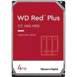 WD Red Plus WD40EFPX 4 TB Hard Drive, 3.5" Internal, SATA (SATA/600), Conventional Magnetic Recording (CMR) Method, Storage System Device Supported