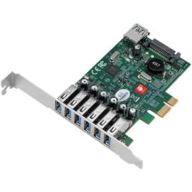 SIIG DP USB 3.0 7-Port PCIe i/e, Adds six external and one internal SuperSpeed USB 3.2 Gen 1 Type-A 5Gbps ports to your PCIe enabled desktop computer, PCIe 2.0 standard