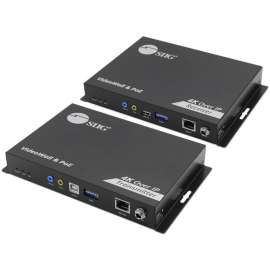 SIIG 4K60Hz 18Gbps HDMI over IP Matrix Kit, HDMI over IP Matrix Kit, Extends 4K@60Hz HDMI signal up to 396ft (120m) over a single CAT6/7 cable, PoE, One-to-One, One-to-Many, N to M Multi-casting, Video Wall, KVM, HDCP 2.2, HDR 10, Stereo, S/PDIF, Bi-direc