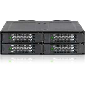 Cremax Icy Dock ToughArmor MB699VP-B V3 Drive Enclosure for 5.25" PCI Express NVMe 4.0, U.2, U.3, SFF-8612 OCuLink Host Interface Internal, Black, Hot Swappable Bays, 4 x SSD Supported