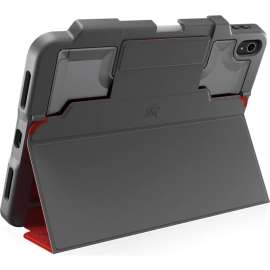 STM Goods Dux Plus Rugged Carrying Case (Folio) for 10.9" Apple iPad (10th Generation) Tablet - Red - Drop Resistant, Bump Resistant, Water Resistant Flap, Damage Resistant, Shock Absorbing - Polycarbonate, Thermoplastic Polyurethane (TPU) Body - 10