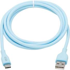 Tripp Lite Safe-IT USB-A to USB-C Antibacterial Cable, USB 2.0, Ultra Flexible (M/M), Light Blue, 3 ft. (0.91 m) - 3 ft USB/USB-C Data Transfer Cable for Smartphone, Computer, Charger, Car Charger, Mobile Device, Tablet, MacBook Pro, Notebook, Wall