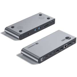 SIIG Quad Display Thunderbolt 4 Docking Station & PD, Single 8K 30Hz or 4K 144Hz / Quad Monitor 4K 60Hz on TBT4/USB 4 laptops, 3x Thunderbolt 4 USB-C- 1x DisplayPort- 1x HDMI, 2x USB-A 5G, 2x USB-A 480Mbps