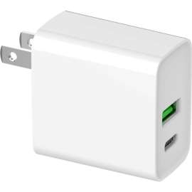 4XEM 20W Dual USB Wall Charger, White, 1 Pack, 20 W, 120 V AC, 230 V AC Input