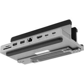 SIIG USB-C Laptop Stand W/ 4K Docking Station - Unique multitasks design for foldable holder and vertical Laptop stand & Docking station - HDMI 4K@60Hz display - Two USB-A 5Gbps - Gigabit Ethernet - SD/Micro SD (TF) 3.0 Card Reader and one USB-C PD