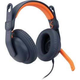 Logitech Zone Learn Headset - Stereo - Mini-phone (3.5mm) - Wired - On-ear - Binaural - Circumaural - 4.30 ft Cable - Noise Canceling - Classic Blue