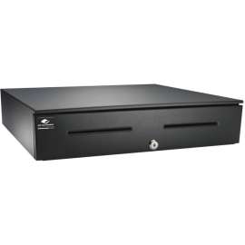 APG Cash Drawer Series 4000 1816 Cash Drawer, 5 Bill x 5 Coin, Dual Media Slot, Painted Front, Black, Solenoid 24V