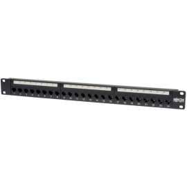 Tripp Lite 24-Port Cat5e Cat5 Feedthrough Patch Panel Rackmount 1URM RJ45 Ethernet TAA, Feedthrough Patch Panel, RJ45 Ethernet"