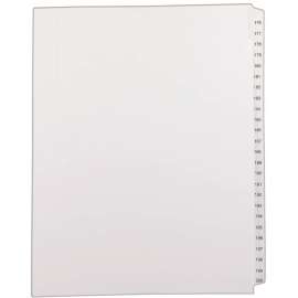 Preprinted Legal Exhibit Side Tab Index Dividers, Allstate Style, 25-Tab, 176 to 200, 11 x 8.5, White, 1 Set