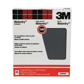 3M 11 in. L X 9 in. W 1500 Grit Silicon Carbide Sandpaper 25 pk