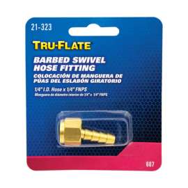 Tru-Flate Brass Barbed Swivel Fitting 1/4 in. Female 1 pc