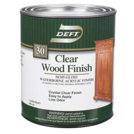 Deft Semi-Gloss Clear Water-Based Acrylic Finish and Sealer 1 qt