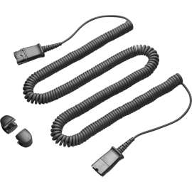 Poly Plantronics Phone Cable/Midi Cable with QD Lock, Quick Disconnect, Quick Disconnect, 10ft, Black
