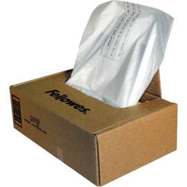 Fellowes Waste Bags for 425 and 485 Series Shredders, 38 gal, 48" Height x 44" Width x 21" Depth, 50/Box, Plastic