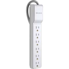 Belkin Home/Office Series Surge Protector With 6 Outlets, 2.5' Cord, Receptacles: 6, 555J