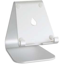Rain Design mStand tablet stand, Silver, Angled stand provides a comfortable view. Cable outlet for easy management.