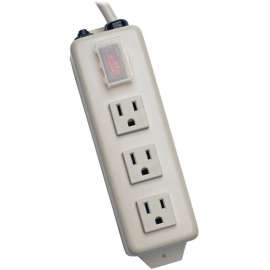 Tripp Lite Power Strip 120V 5-15R 3 Outlet Metal 6' Cord 5-15P, NEMA 5-15P, 3 NEMA 5-15R, 6ft