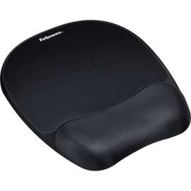 Fellowes Memory Foam Mouse Pad/Wrist Rest- Black, 1" x 7.94" x 9.25" Dimension, Black, Memory Foam, Wear Resistant, Tear Resistant, Skid Proof