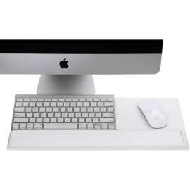 Rain Design mRest Wrist Rest & Mouse Pad, White, Gel-filled wrist rest with lycra material offers superior comfort